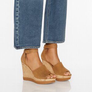 Marc Fisher Women's Hillory Wedge Sandal In Cognac, 7